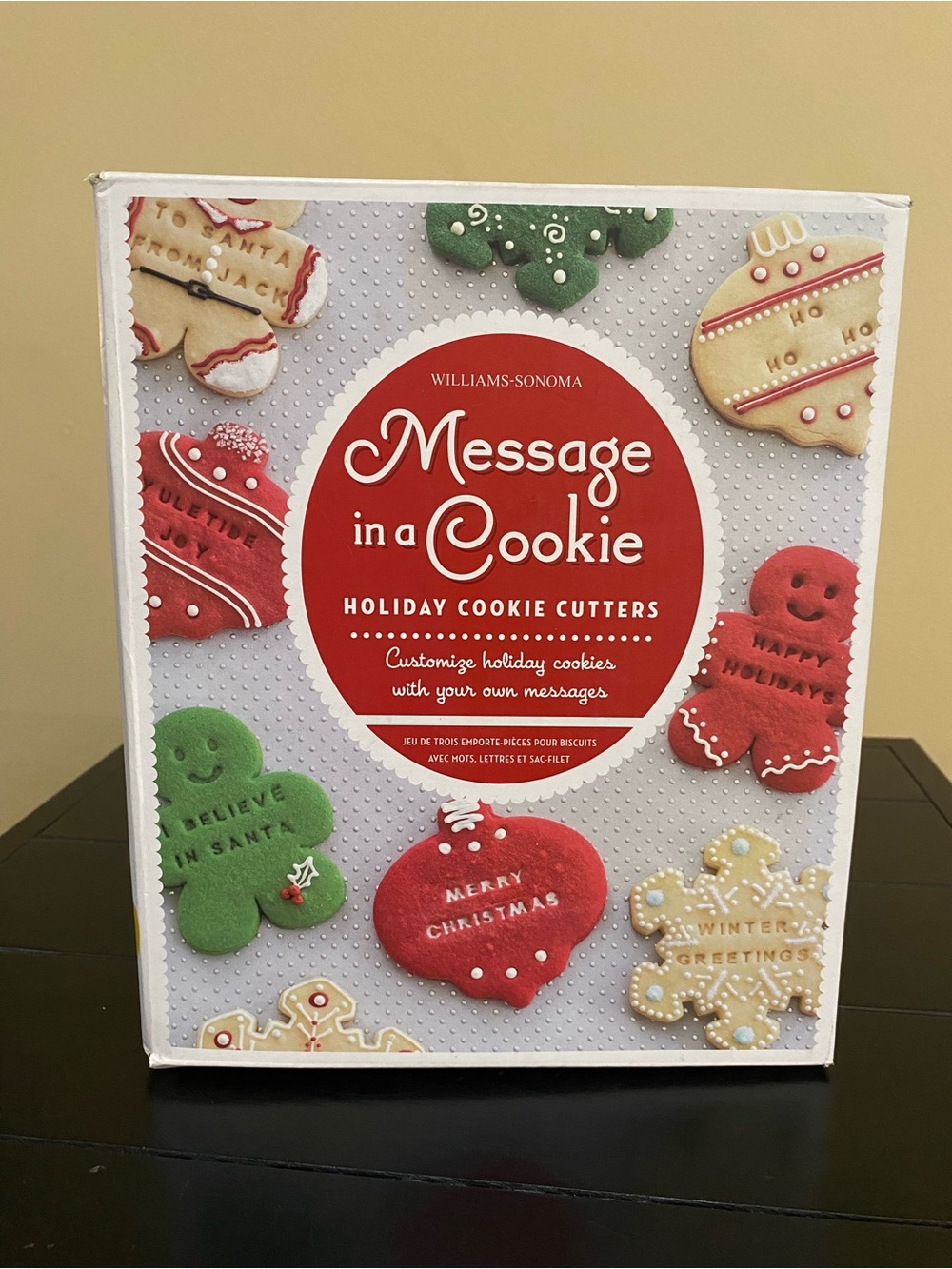 Williams Sonoma Message in a Cookie Holiday Cookie Cutter Set - Red/Green/White